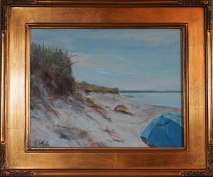 Cape cod beach painting, cape cod artwork, dunes oil painting cape cod, cape cod seascape
