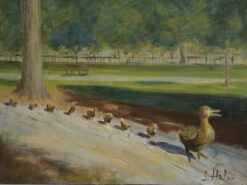 Make Way for Ducklings, Boston Common painting, Boston painting, Boston painters, Boston painter, Boston artist, Boston art