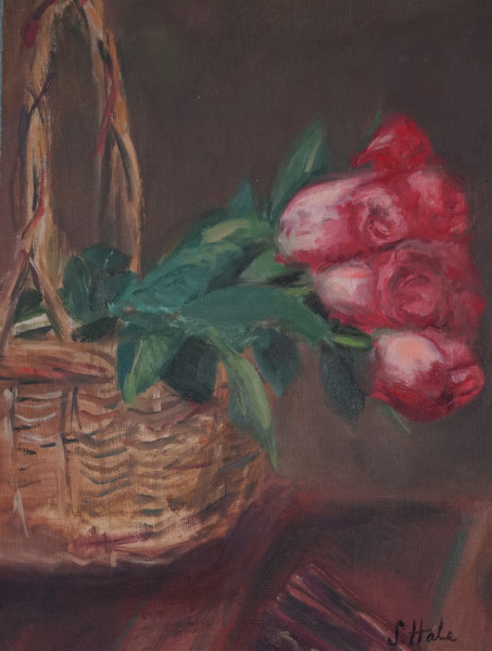 red roses, floral painting, paintings of roses, oil painting of flowers, oil painting of roses