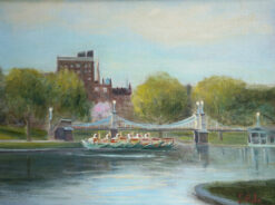 Swan Boats Boston Public Garden, Boston oil painting, Boston Public Garden, Boston painting, Boston painters, Boston artists