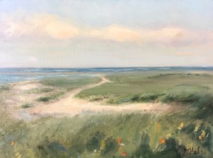 Chatham Lighthouse Beach Morning, oil painting, Chatham