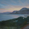 oil painting of positano, positano sunset painting, positano beach, positano coast, sunset at positano