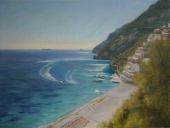 Positano by Day.w-oil painting of Positano, painting of Italy
